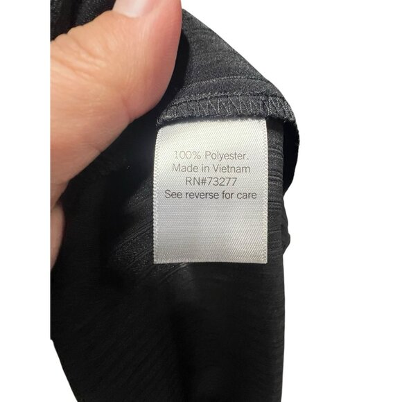 Nine West Black Sheer Striped Print Long Sleeve Work Business Blouse Sz S - Picture 13 of 13